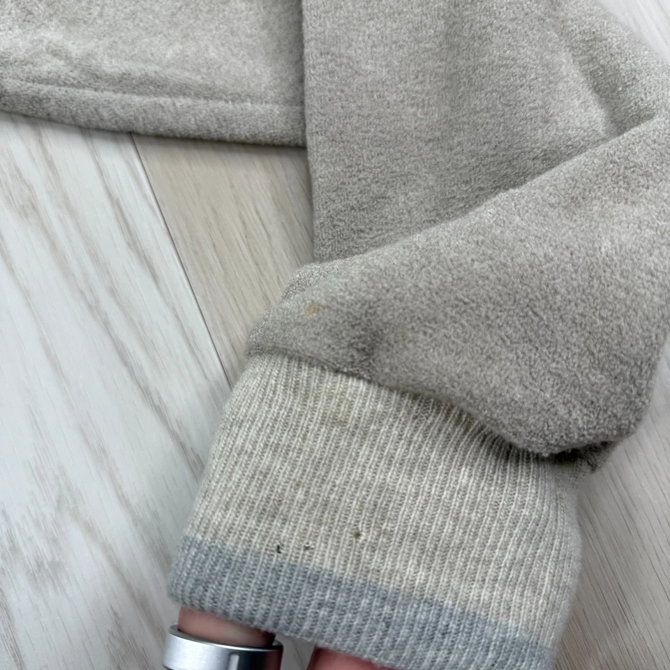 Zegna Sport Mens Beige Raglan Sleeve Mock Neck Ribbed 1/4 Zip Pullover Sweater M - Image 4 of 4