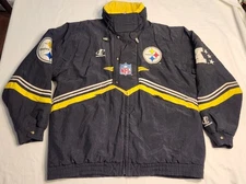 Vintage 90's Pro Line Logo Athletic Pittsburgh Steelers Men's Winter Jacket NFL