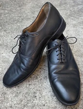 Johnston Murphy Sheepskin Black Oxford Lace Up Dress Shoes Size 9.5M