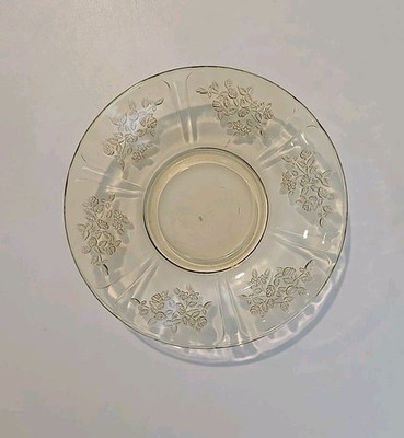 Federal Depression Glass Sharon Cabbage Rose Amber Saucer