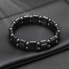 Magnetic Hematite Healing Stretchable Bracelet 2 Line Hematite Therapy Bracelet