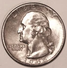 1945-P Washington Silver Quarter - BU - #7789D