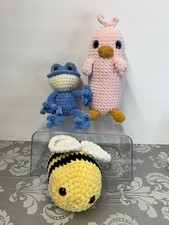 Handmade Crochet Bumble Bee, Frog And Duck. Super Cute And Soft
