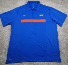Florida Gators Nike Polo Shirt Mens Extra Large Blue Authentic Dri Fit Football