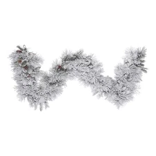 Vickerman 9' Alberta Artificial Christmas Garland in Flocked White