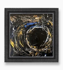 Dark Matter Physics Original Art Scratched Space Formulas Dark Aesthetic Decor