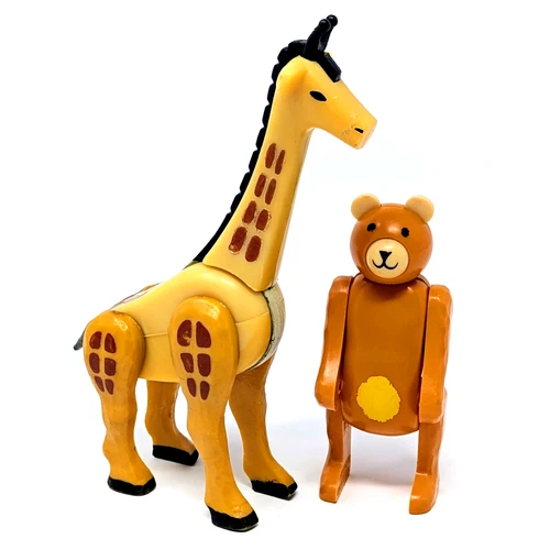 Vtg Little People "Play Family Circus Train" 991 | Oval Eyes Giraffe Orange Bear