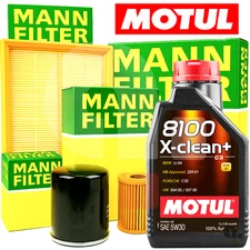 VW Touareg 7P 3.0 V6 TDI Cutting Kit 4 Mann Filters + 8 LT Motul Oil 5W30