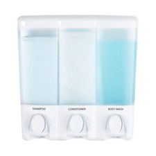 Better Living Products 72350 Clear Choice 3-Chamber Shower Dispenser, White