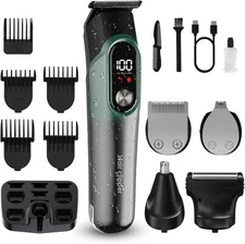 Beard Trimmer for Men, Hair Clippers for Men 5 in 1 Grooming Shaving Kit for Fac