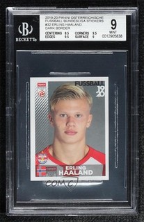 2019 Fussball Austrian Bundesliga Album Stickers Erling Haaland BGS 9 Rookie RC