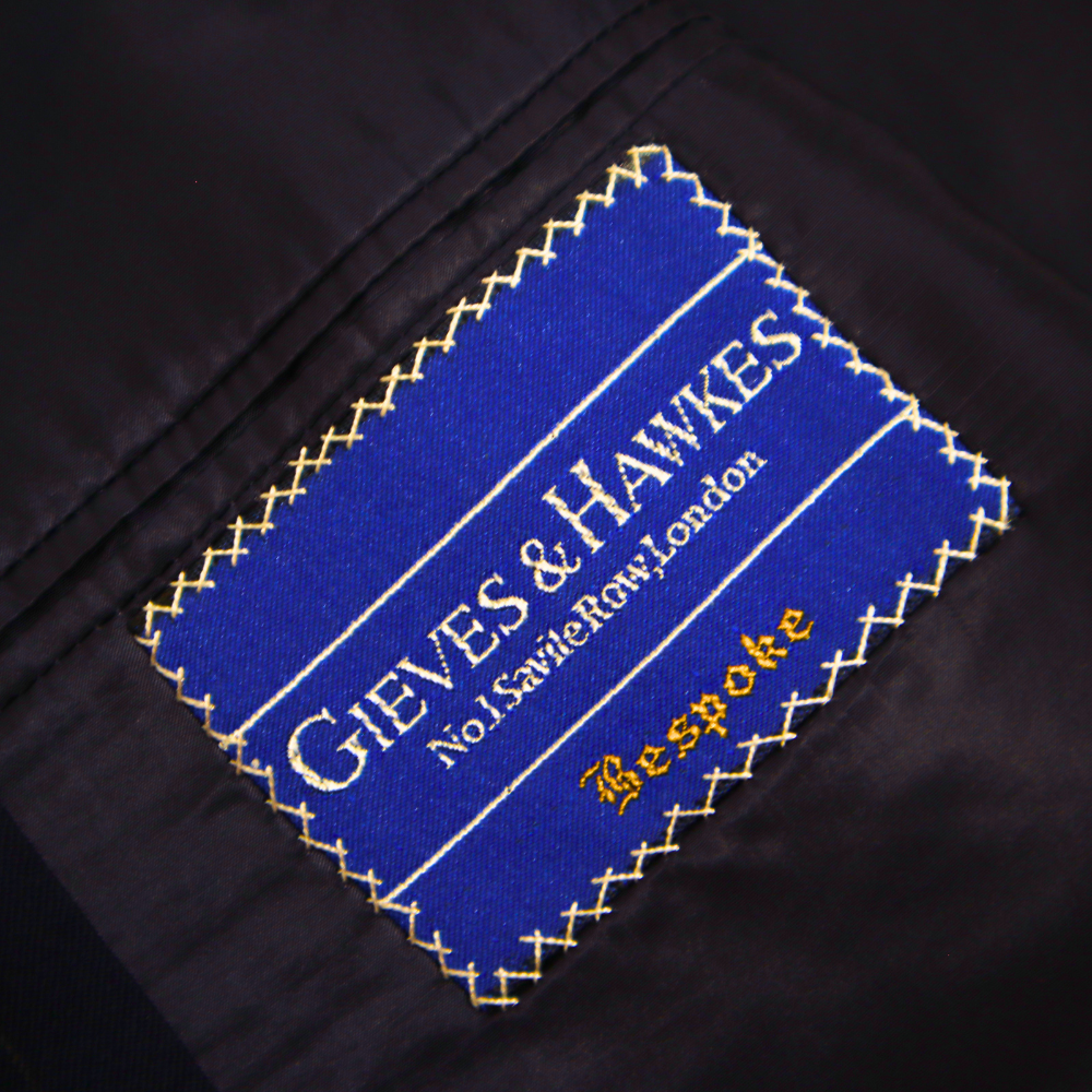 Bespoke Gieves & Hawkes 2 Pc Double Breasted Suit 40L Navy Savile