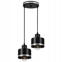 Luxolar LED Pendelleuchte 2-Flammig E27 60W Deckenlampe Mit 2 Metalchirmen