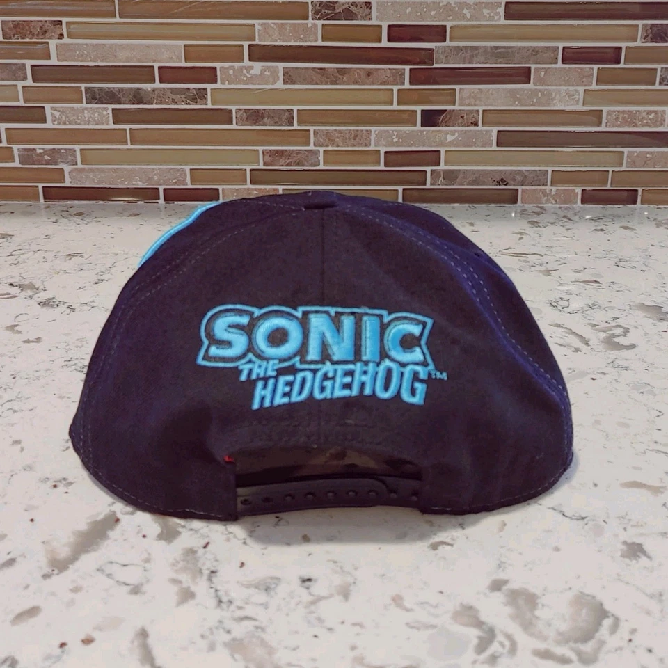 Gorra Sonic The Hedgehog Original Snapback Negra Neón Bordada OSFM Foto 4 de 4