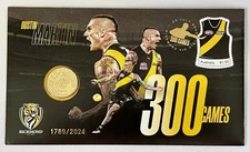 2024 AFL  Dustin Martin 300 Games PNC WITH UNC $1 Richmond Tigers $ 1 Coin AFL 