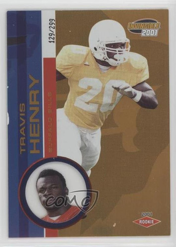 2001 Pacific Invincible /299 Travis Henry #255 Rookie RC