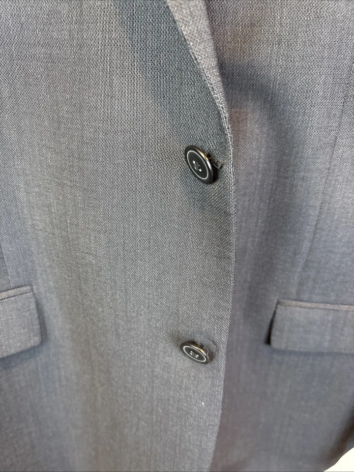 Terno calça Joseph Abboud 48L 40x30 2 peças 100% lã preto ajuste fino - Imagem 3 de 4