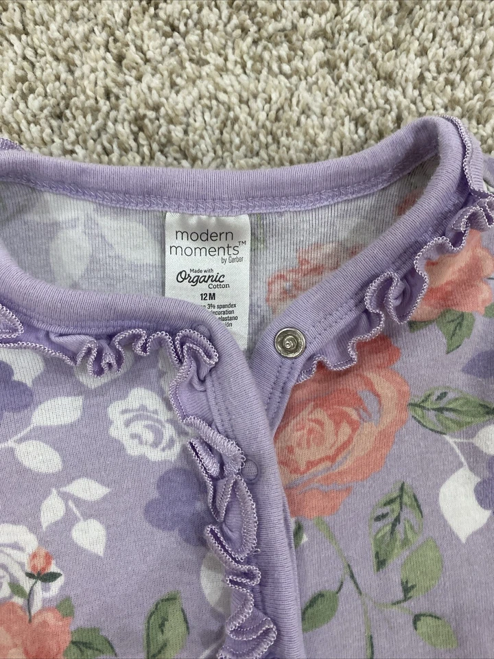 Lote de 2 Pijamas Bebé Niña 12 Meses Cremallera Una Pieza Jessica Simpson Moderno Foto 3 de 3