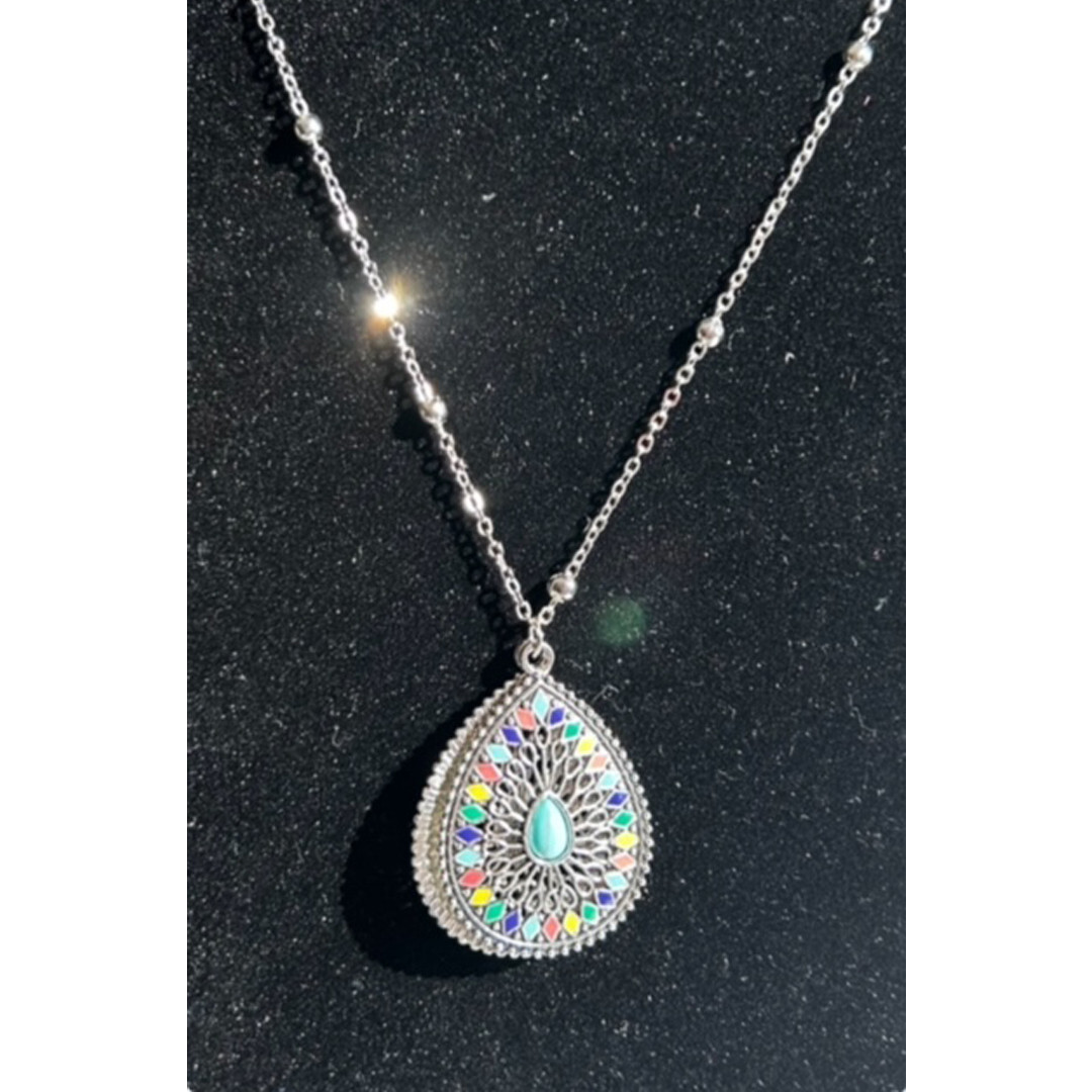 Collier femme Gitane fait main, bijou plaqué argent style été