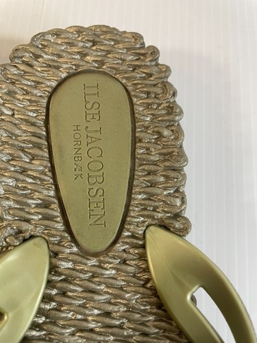 "ILSE JACOBSEN Sandals SZ 10 IN GOLDEN PLATFORM FLIP FLOPS" - Picture 7 of 11