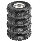 2/4/8pcs 10" Solid Rubber Tyre Wheel Flat Free Tires 4.10/3.50-4" 5/8" Axle Bore