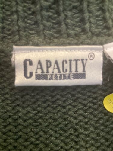 VTG Capacity Woman's Green Knit Embellished Petite M Knit Vest 19x28 - Picture 3 of 9
