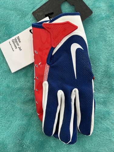 Nike Vapor Jet 7.0 NFL Combine Football Handschuhe Jugend Kinder Large USA rot blau