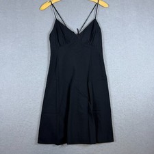 Madewell Women's Black Layton Mini Slip Dress Size 6 Y2K Spaghetti Straps NL091