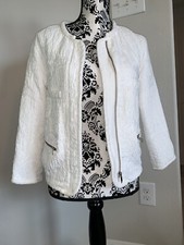 NWOT Zara Woman Mod Tweed Imprint White Jacket Sz XS