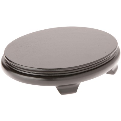 Plymor Black Oval Wood Veneer Footed Display Base, 9'' W x 7'' D x 2'' H, Pack of 2