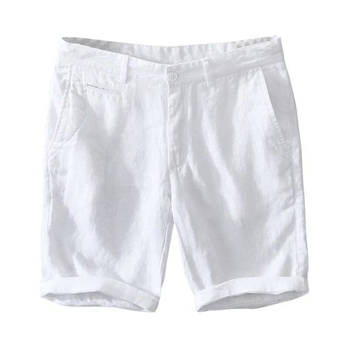 Men Linen Blend Shorts Loose Plain Half Pants Casual Beach Bottoms Summer Thin - Picture 6 of 19