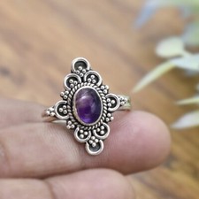 Amethyst Gemstone Handmade 925 Sterling Silver Women Ring All Size Jewelry