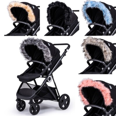 Kinderwagen Fellkapuze Besatz Befestigung für Kinderwagen kompatibel mit Obaby