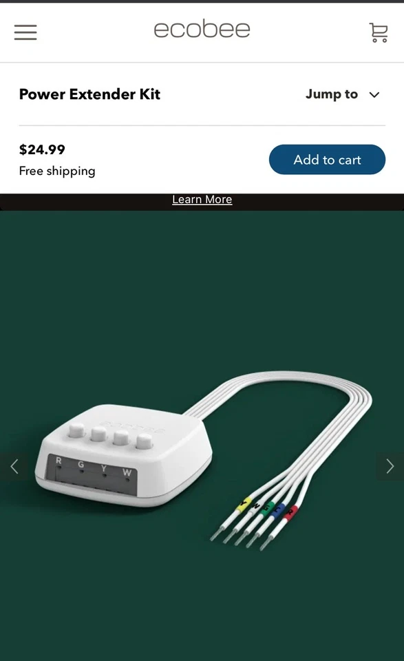 C-Wire Adaptor Power Extender Kit (PEK) 810-00002 For Ecobee 3 Lite/4 - Image 2 of 2