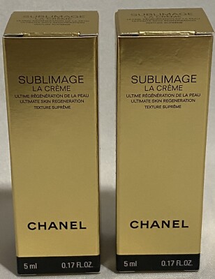 Lot of 2 Chanel Sublimage La Creme Texture Supreme Cream 5ml