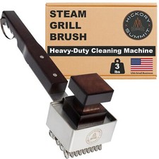 Steam Grill Brush Bristle-Free   Stainless Steel, No-Wire BBQ Grill Brush