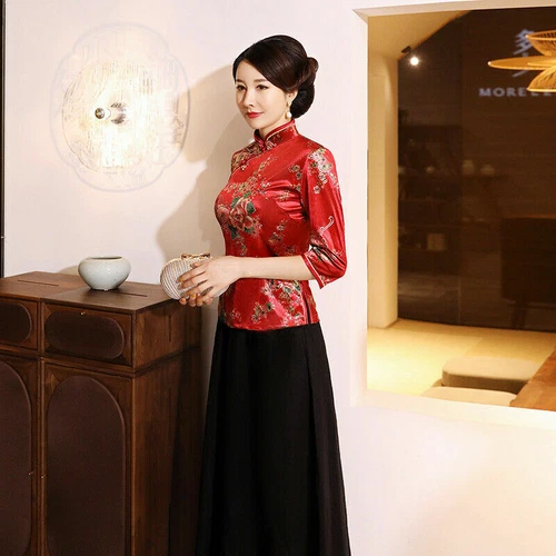 Chinese Traditional Tops Women Velvet Shirt Lady Blouse Size M to 5XL - Picture 4 of 19