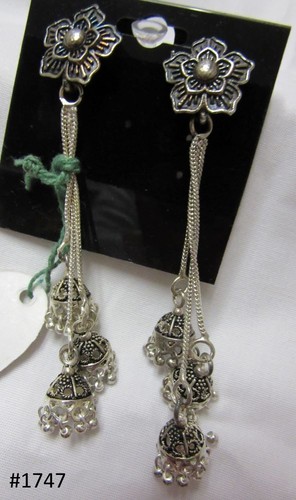 Earrings 305 Ear4 Indian Designer Jhumka Earrings Golden Pearl Beads Shieno - Picture 39 of 55