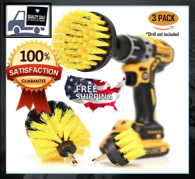 ORIGINAL Drill Brush 360 Attachments 3 Packs Yellow Car AUTO Detailing