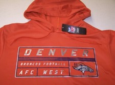 Denver Broncos Orange Hooded Sweatshirt Men  s Medium Hoodie New with Tags