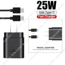 25W Super Fast PD Charger USB C Wall Adapter Type C to USB C Cable For Samsung