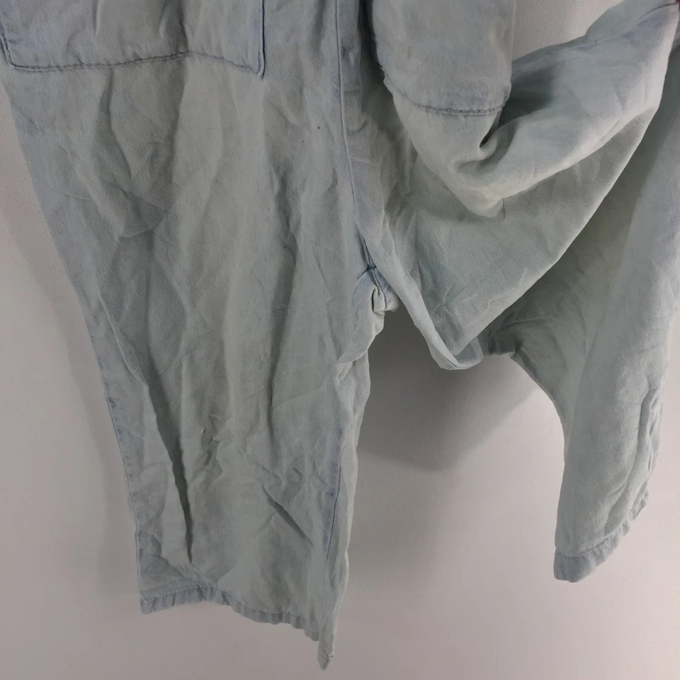 Topshop womens jumpsuit dungaree overalls size 6 bleach blue sleeveless 091568 - image 3 of 4