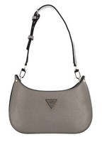 Guess Meridian Mini Top Zip Shoulder Bag Schultertasche Tasche Pewter Goldfarben