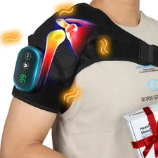 Heated Shoulder Wrap with Vibration Massage for Rotator Cuff Pain Arm Muscle