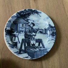 Ter Steeege Bv Delft Blauw 1984 Clog Maker 6 3/4 Zoll Teller handdekoriert Holland