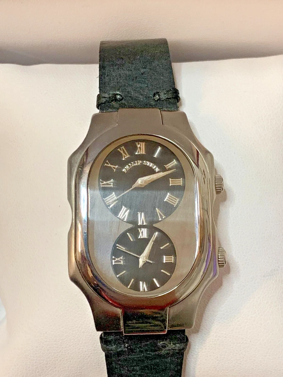 Philip Stein Dual Time Men s SS Watch Discontinued Model 6K