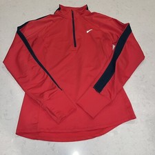 Nike Womens Dri-Fit Neon Pink 1/4 Zip Pullover Small Long Sleeve Running Top