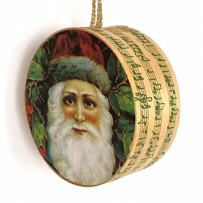 Santa Surprise Gift Box Ornament Lightweight Balsa Wood Musical Notes 3 
