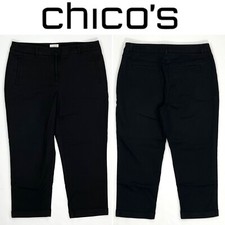 Chico s Women s So Slimming Cropped Stretch Pants Size 10/M Black