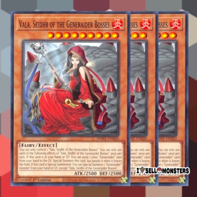 Yugioh! PHHY-EN020 3x Vala, Seidhr of the Generaider Bosses COMMON Yu-gi-oh! x3